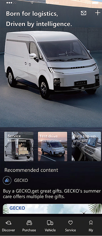 MAGICWAY-mobiilisovelluksen ajoneuvonäkymä